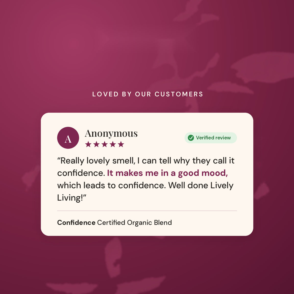 Verified customer review of Confidence essential oil: it makes me in a good mood