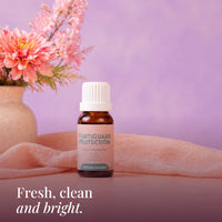 FortiGuard Protection oil beside a vase of flowers: fresh, clean and bright