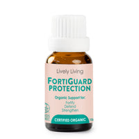 Bottle of Lively Living FortiGuard Protection on a white background