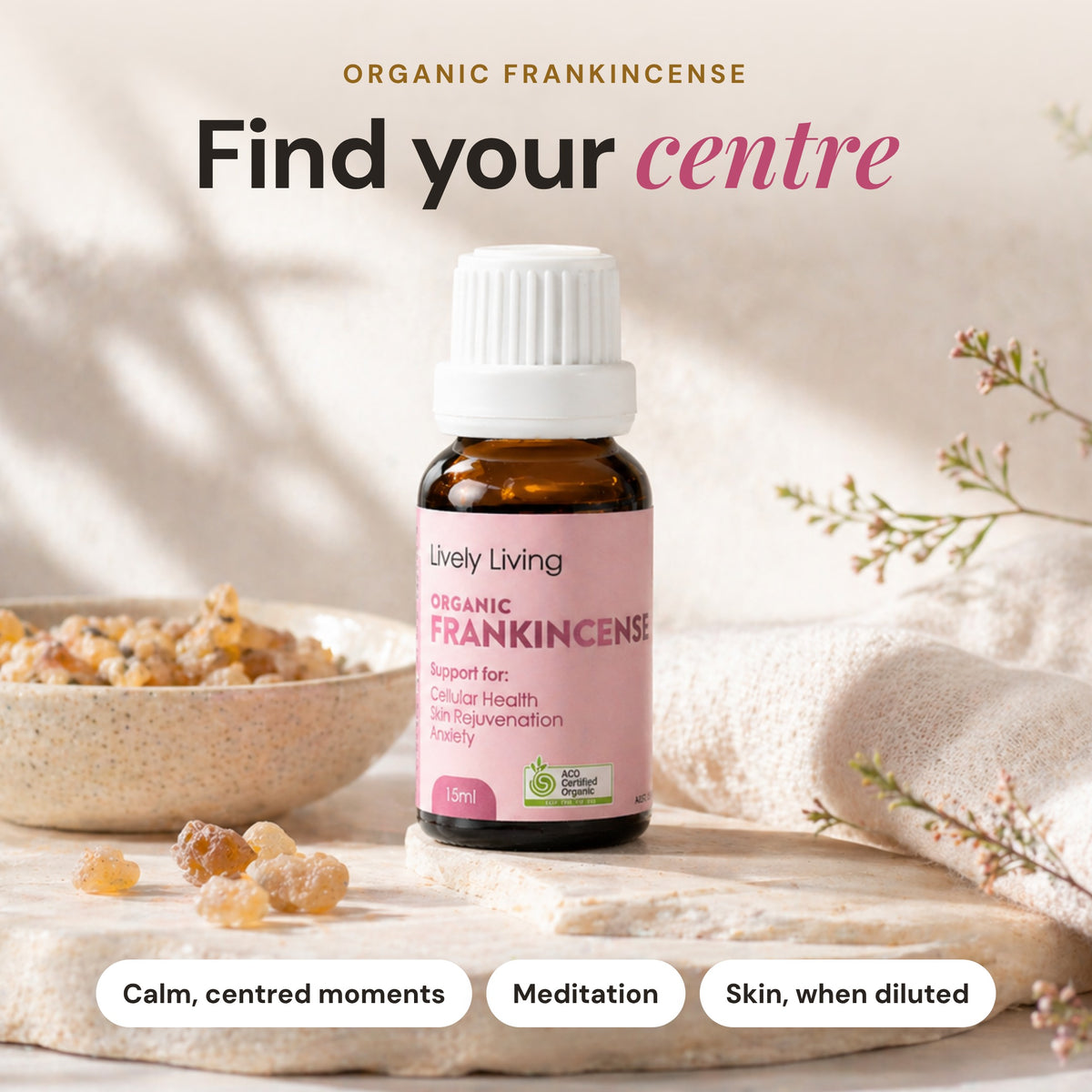 Frankincense ACO Certified  Organic Essential Oil 15ml