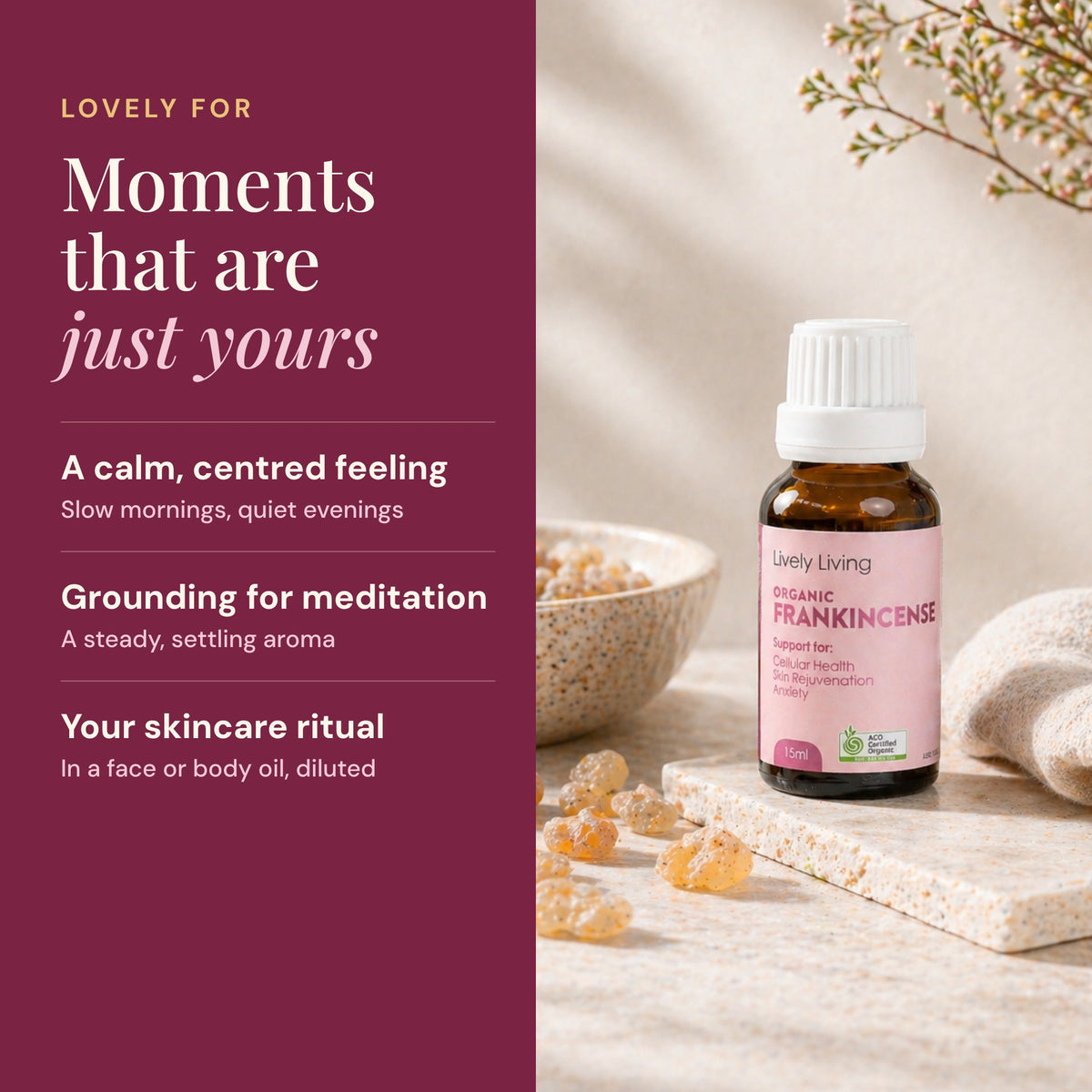 Frankincense ACO Certified  Organic Essential Oil 15ml