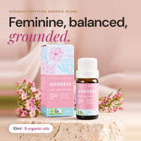 Goddess certified organic essential oil 10ml: feminine, balanced, grounded