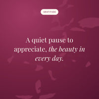 A quiet pause to appreciate, the beauty in every day