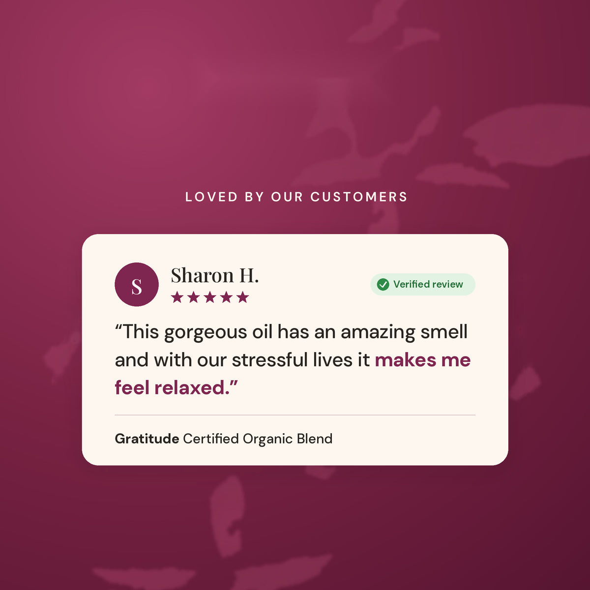 Verified customer review of Gratitude essential oil: makes me feel relaxed