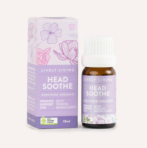 Lively Living Head Soothe product packaging on a white background