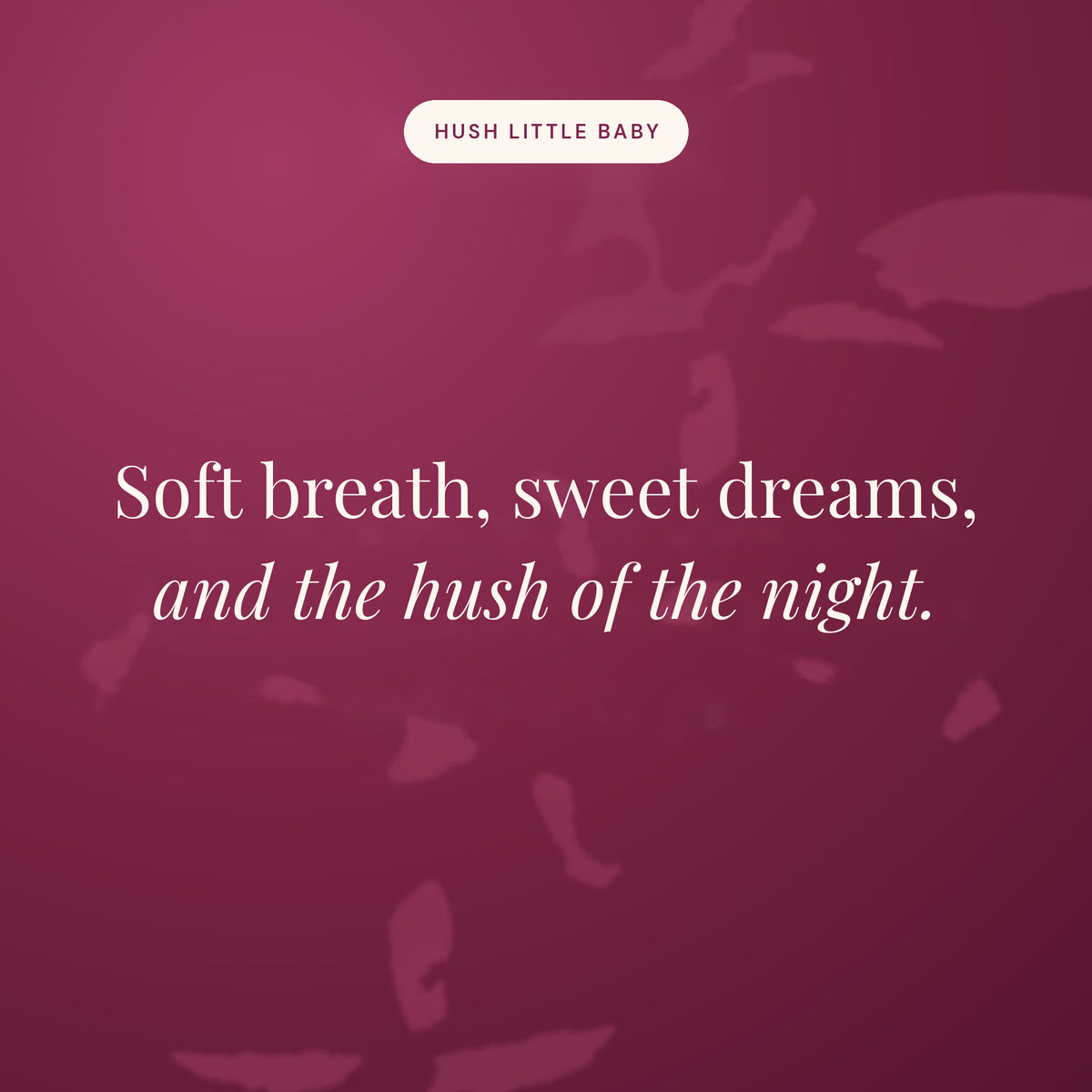 Soft breath, sweet dreams, and the hush of the night