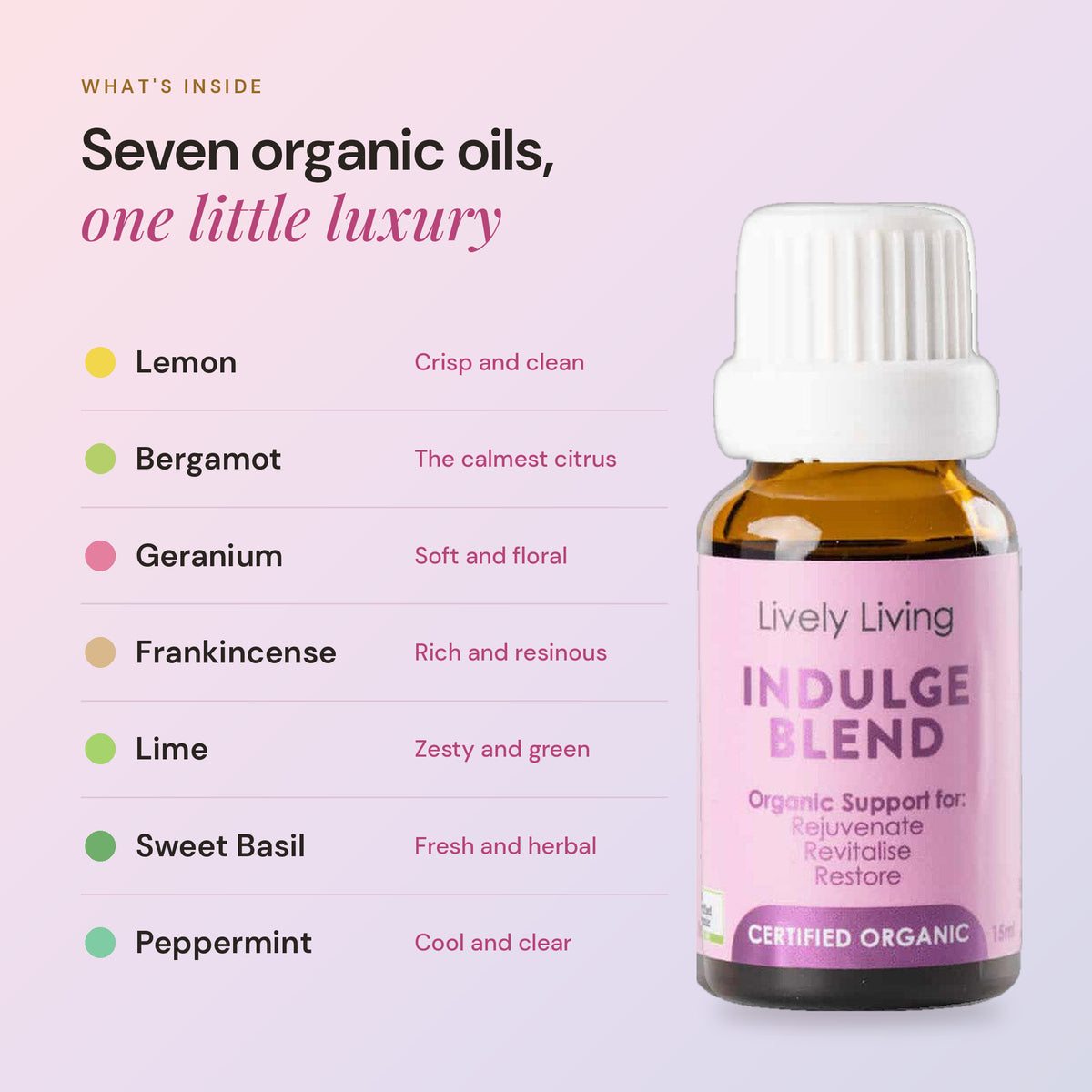 Indulge ACO Certified Organic Essential Oil 15ml