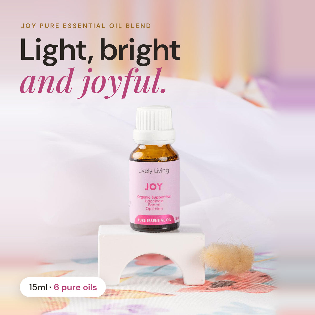Joy pure essential oil blend 15ml: light, bright and joyful