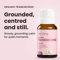 Organic Frankincense essential oil: grounded, centred and still