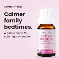 Aroma Snooze organic essential oil: calmer family bedtimes