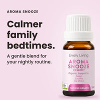 Aroma Snooze organic essential oil: calmer family bedtimes
