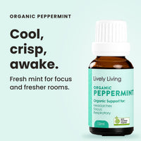 Organic Peppermint essential oil: cool, crisp, awake