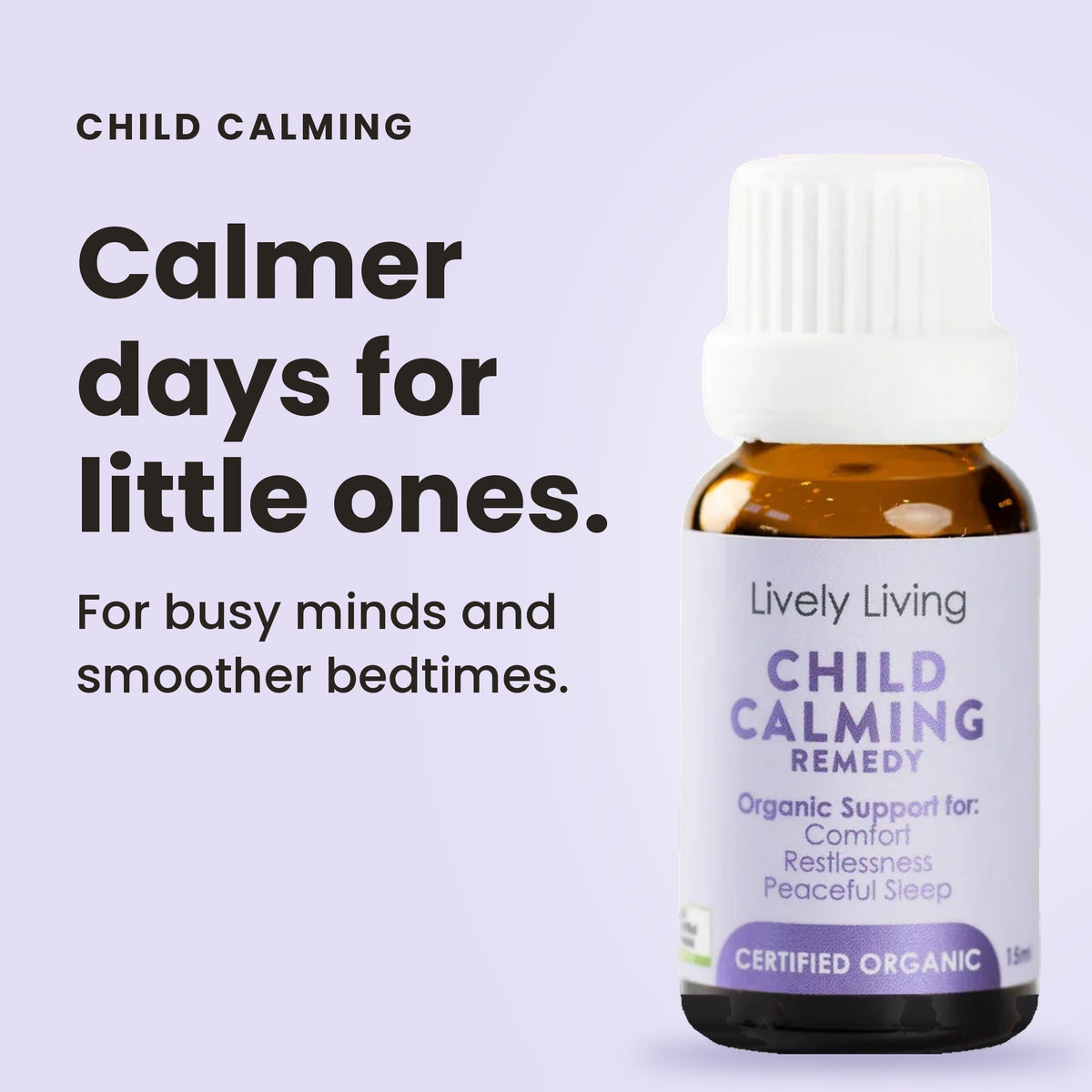 Child Calming organic essential oil: calmer days for little ones