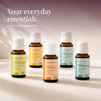 Orange, Lemongrass, Lemon, Eucalyptus and Peppermint organic oils