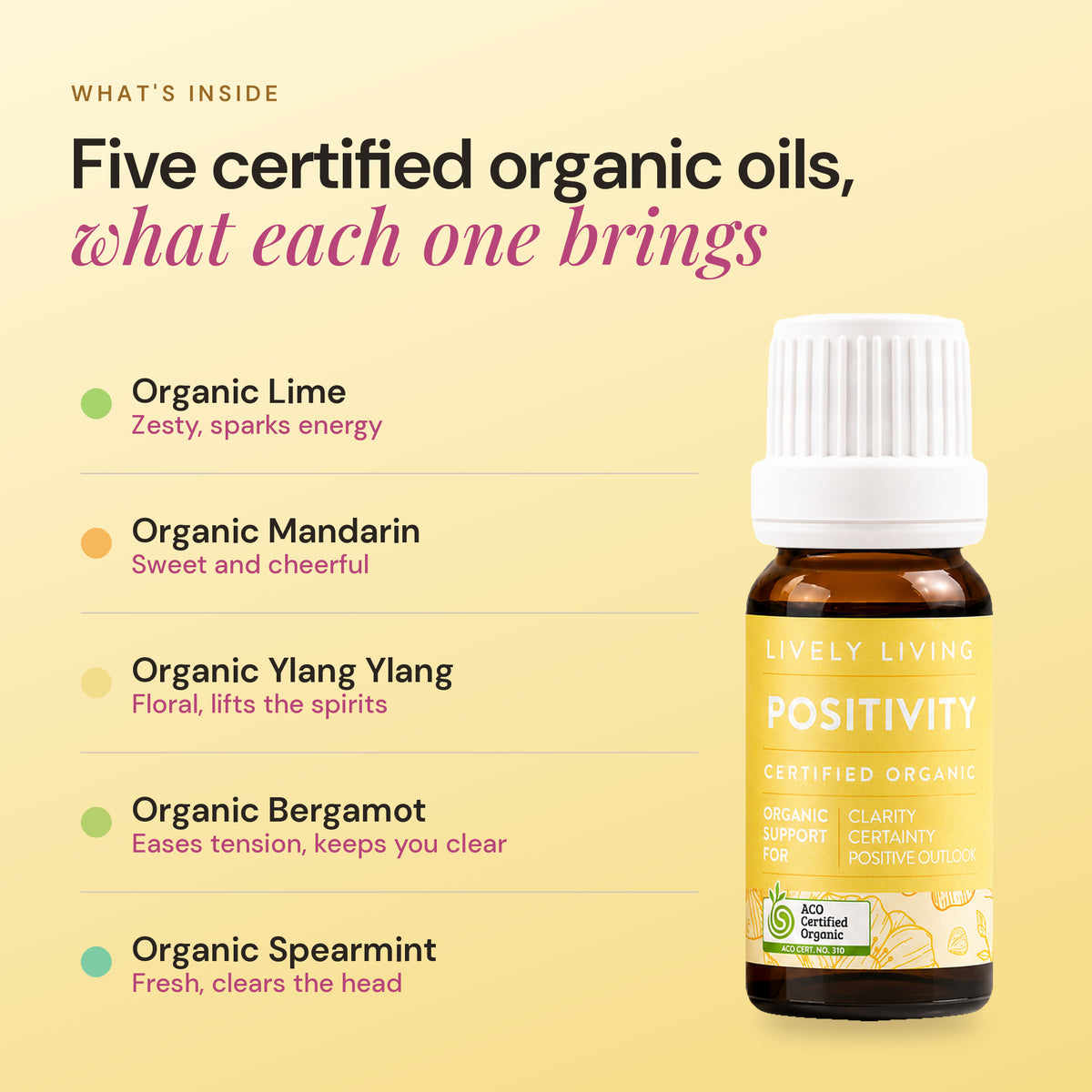 Positivity: what each certified organic oil brings