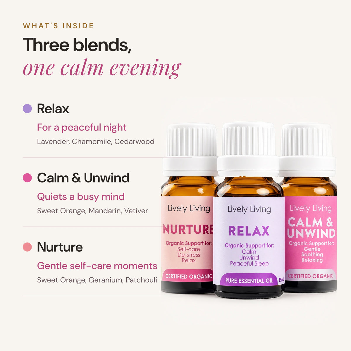 Relax & Unwind Essential Oil Trio Bundle 3 x 15ml
