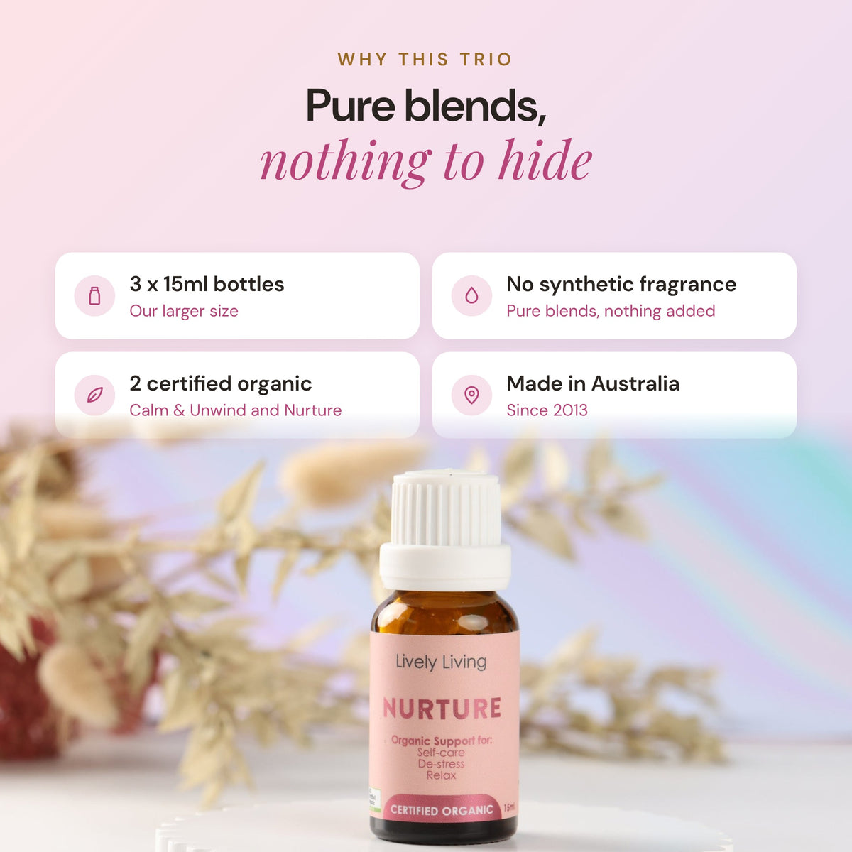 Relax & Unwind Essential Oil Trio Bundle 3 x 15ml