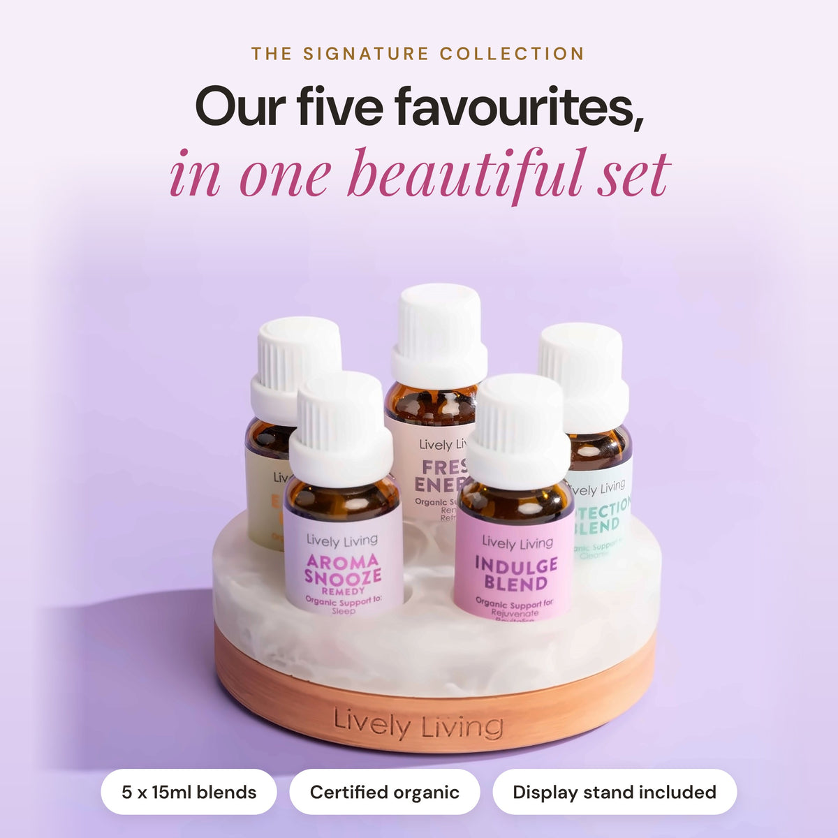 Signature Organic Essential Oil Gift Set with Stand