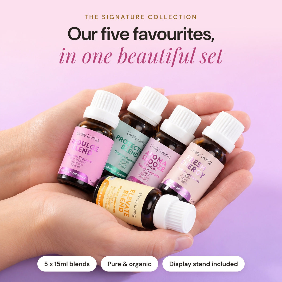 Signature Organic Essential Oil Gift Set with Stand