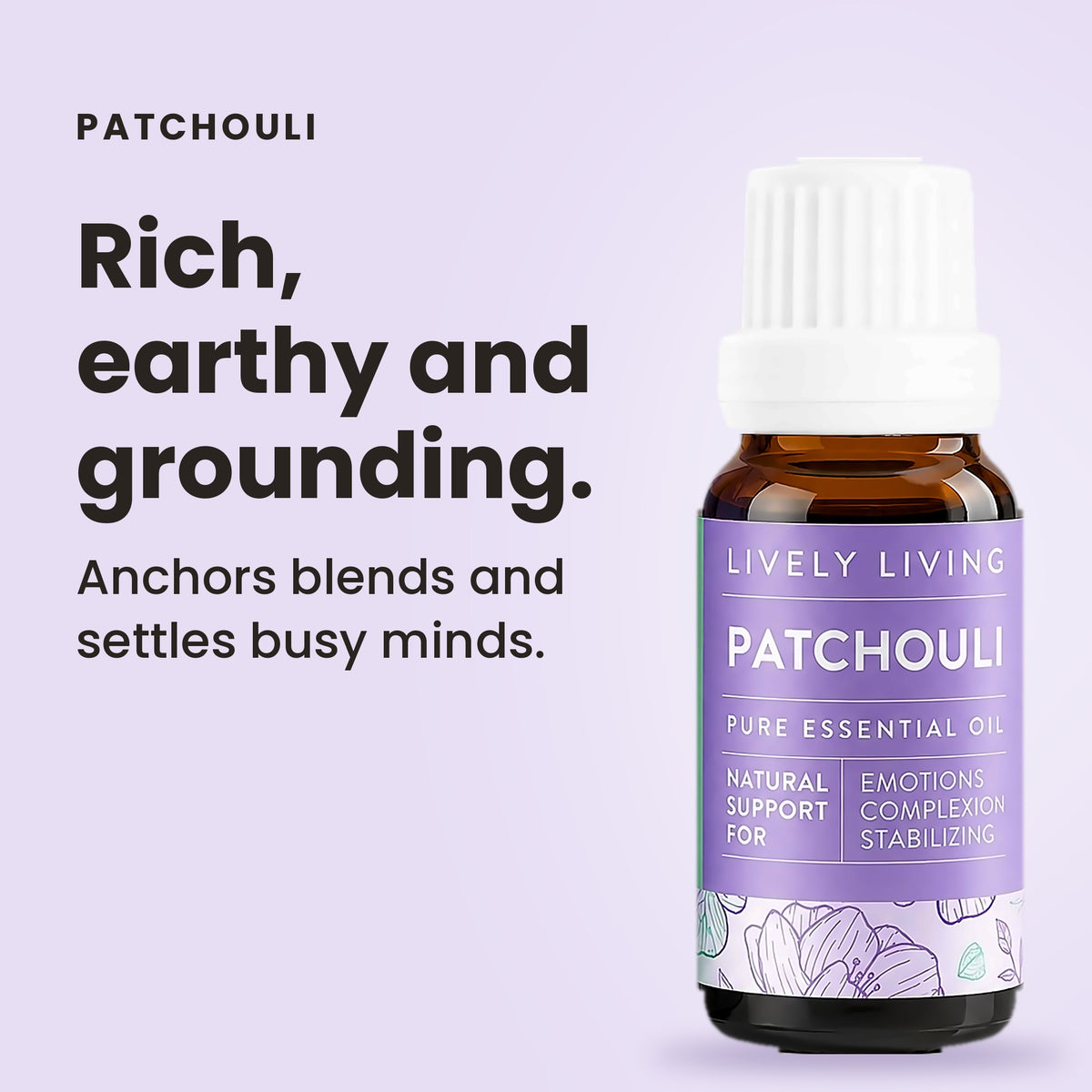 Patchouli essential oil: rich, earthy and grounding