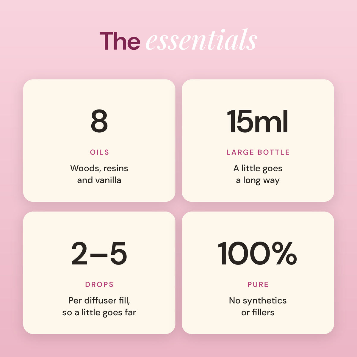 Slow Living essentials: 8 oils, 15ml bottle, 2 to 5 drops, 100% pure