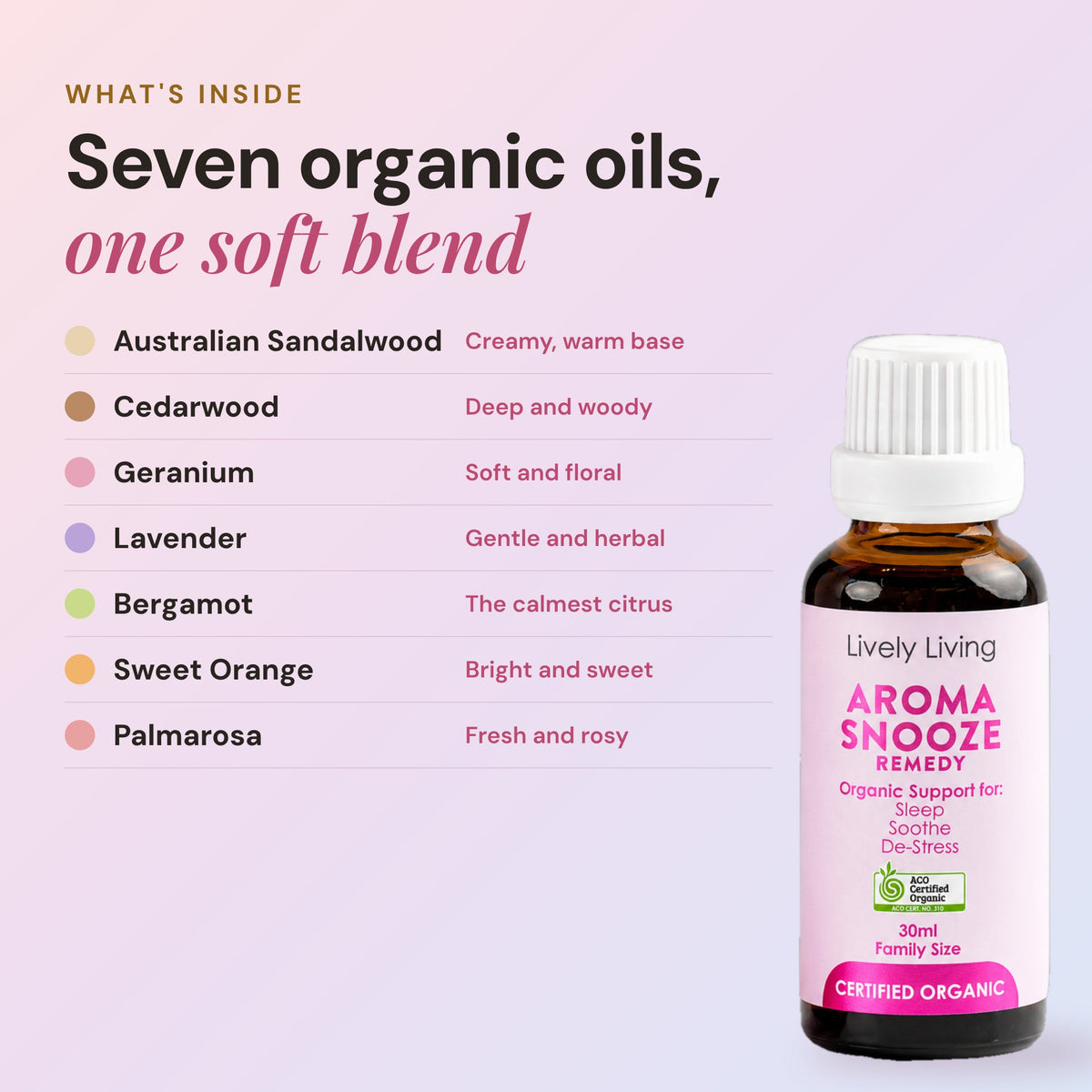 Snooze ACO Certified Organic Essential Oil - Large Size 30ml