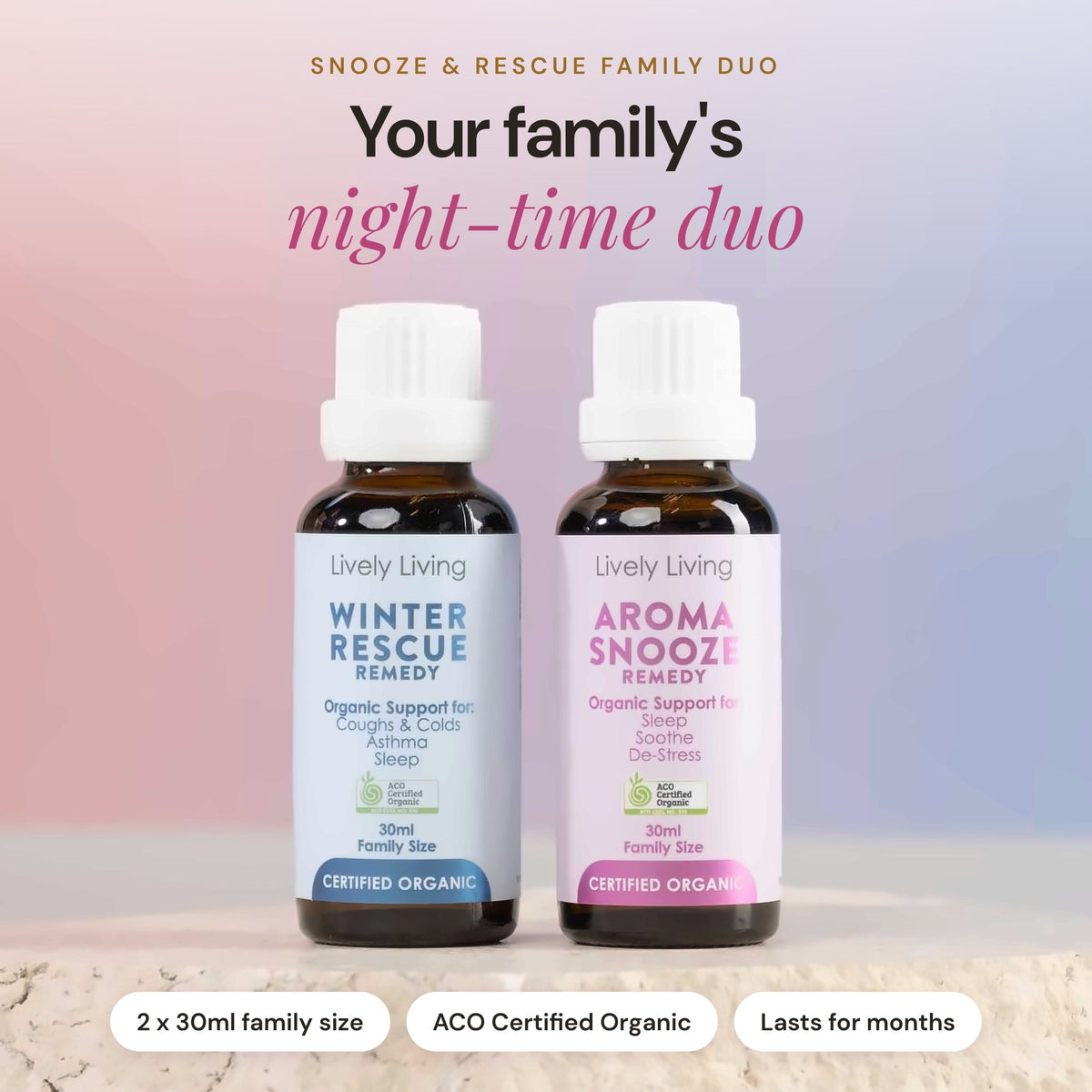 30ml Snooze & Rescue ACO Certified Organic Oil Bundle