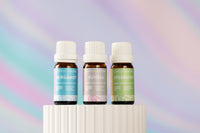 Three essential oils by Lively Living, scents include Bergamot, Kunzea, and Spearmint