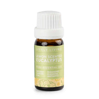 Lively Living Lemon Scented Eucalyptus pure essential oil in an amber bottle with a green label